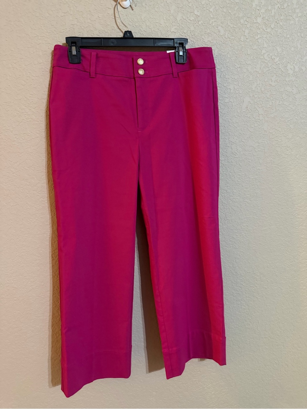 Chico's Fuchsia Wide-Leg Crop Pants Sz 8
